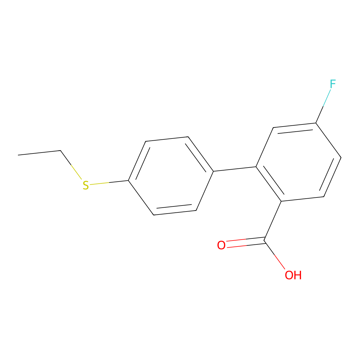 2-(4-Ethylthiophenyl)-4-fluorobenzoic acid molecular structure, CAS 1261992-05-5