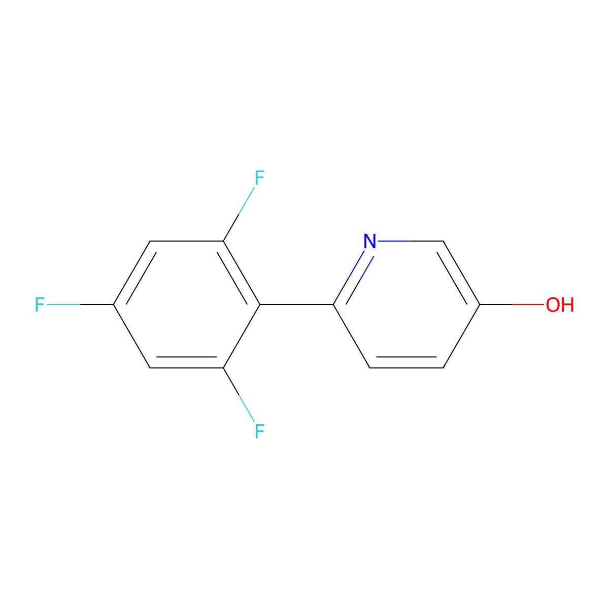 6-(2,4,6-Trifluorophenyl)pyridin-3-ol molecular structure, CAS 1261992-21-5