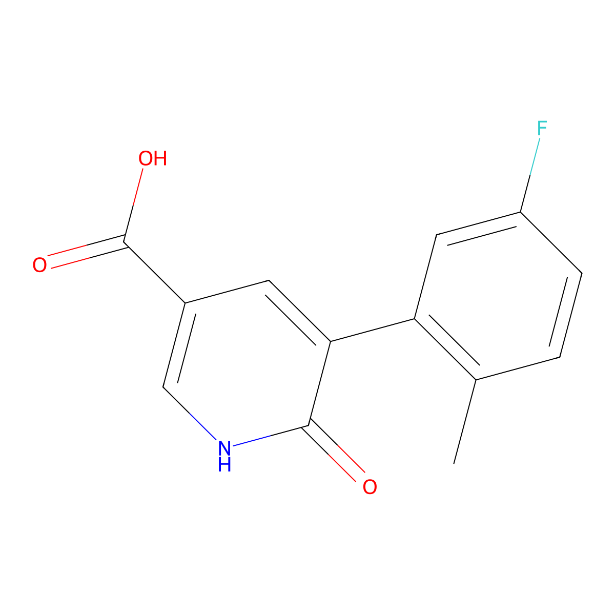 5-(5-Fluoro-2-methylphenyl)-6-hydroxynicotinic acid molecular structure, CAS 1261992-22-6