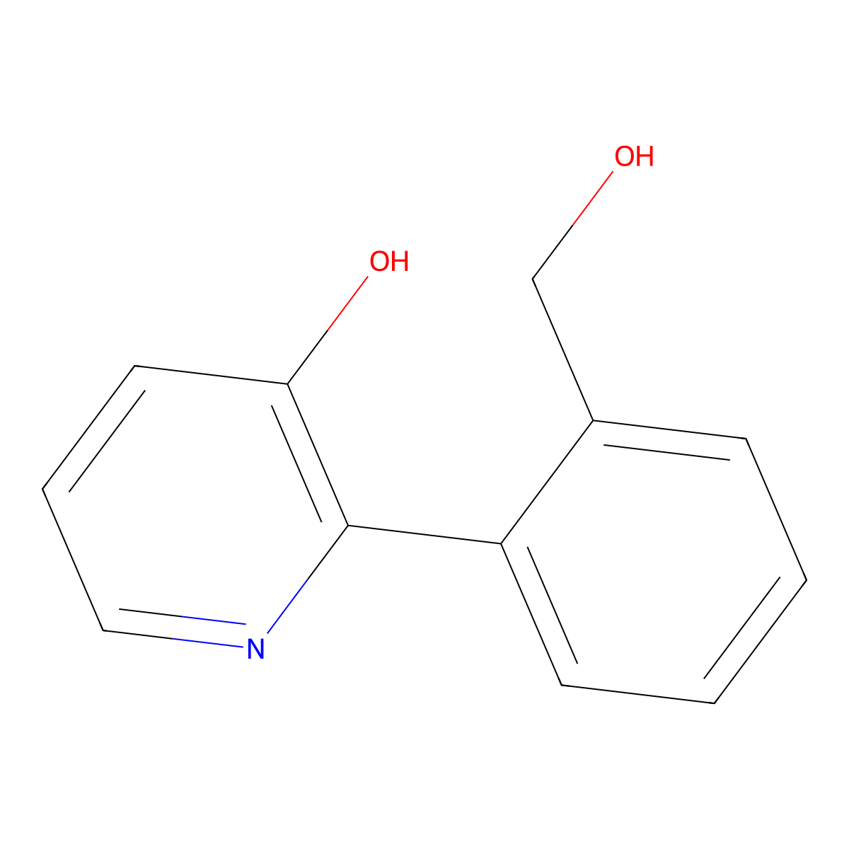 2-[2-(Hydroxymethyl)phenyl]pyridin-3-ol molecular structure, CAS 1261992-25-9