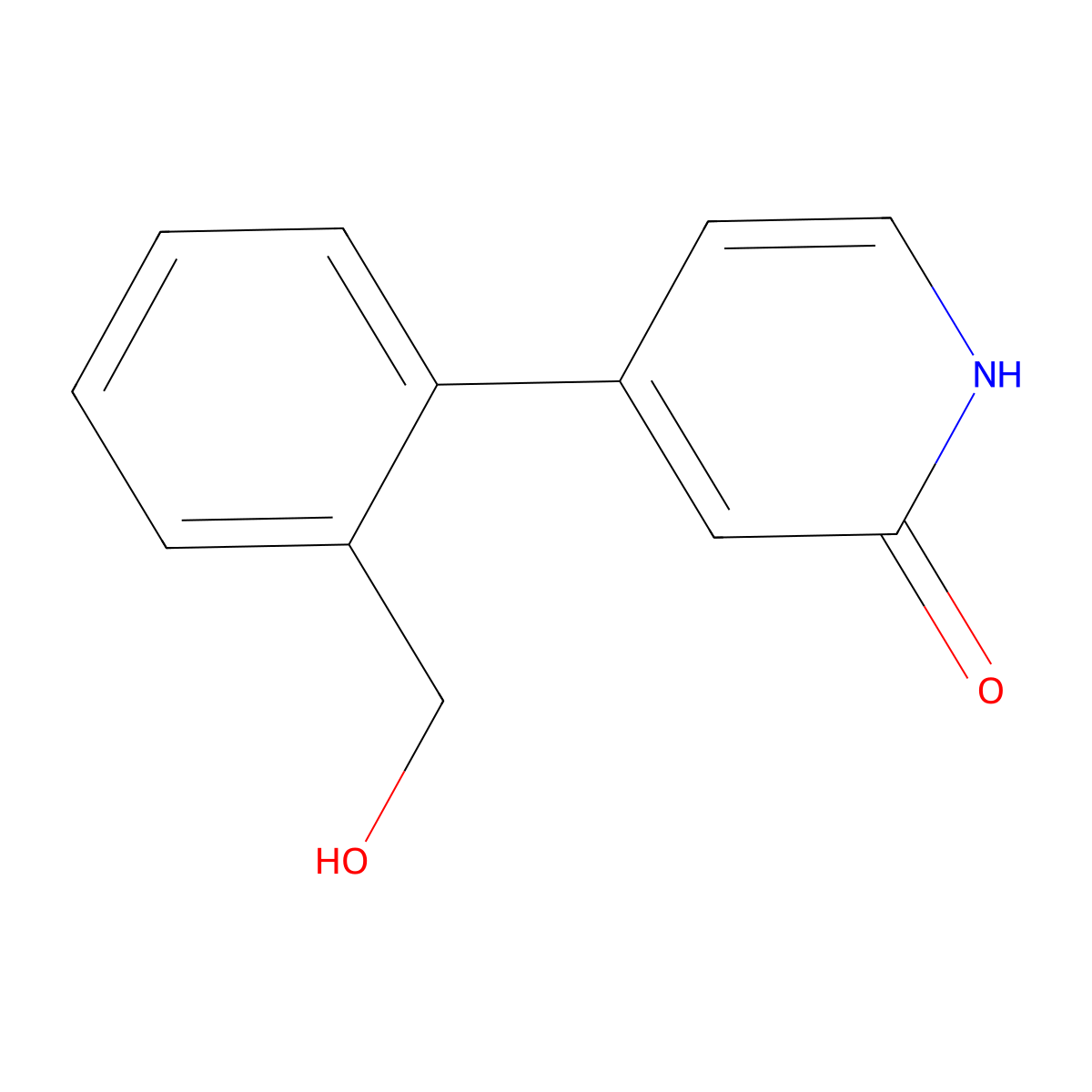 2-Hydroxy-4-(2-hydroxymethylphenyl)pyridine molecular structure, CAS 1261992-32-8