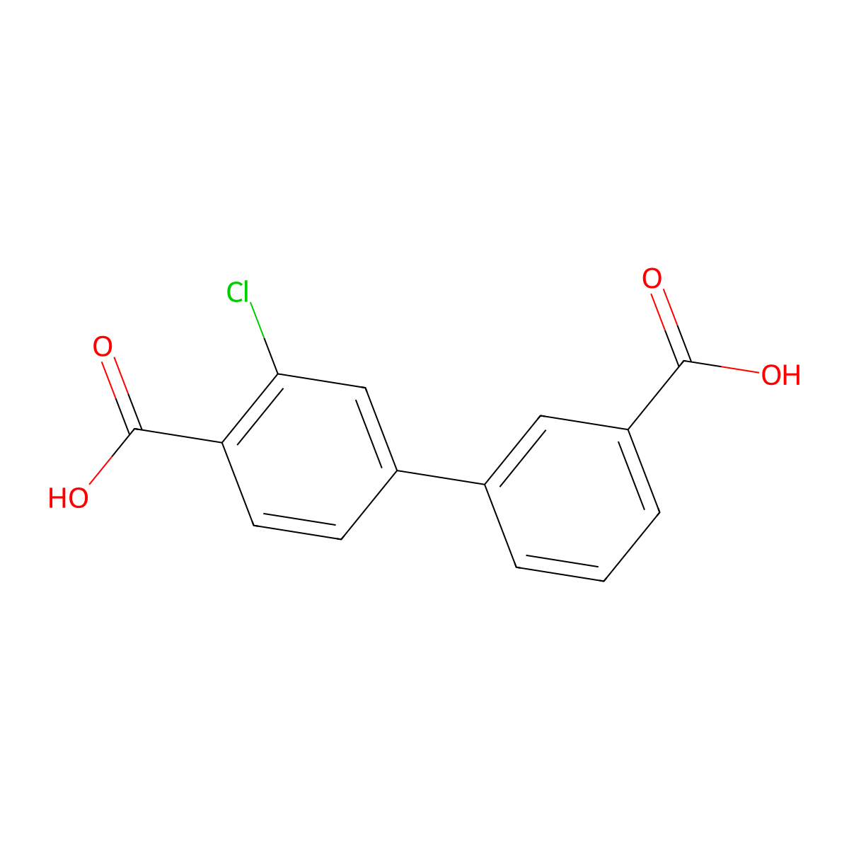 4-(3-Carboxyphenyl)-2-chlorobenzoic acid molecular structure, CAS 1261992-51-1