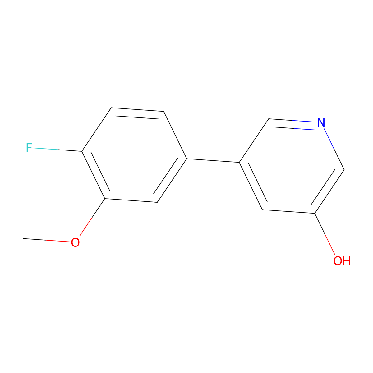 5-(4-Fluoro-3-methoxyphenyl)pyridin-3-ol molecular structure, CAS 1261992-53-3