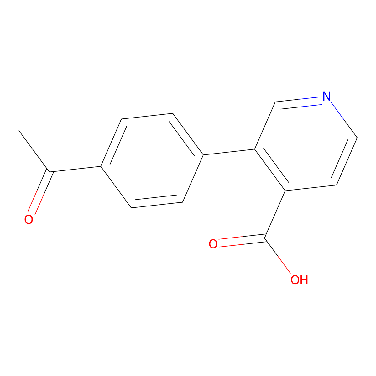 3-(4-Acetylphenyl)pyridine-4-carboxylic acid molecular structure, CAS 1261992-61-3