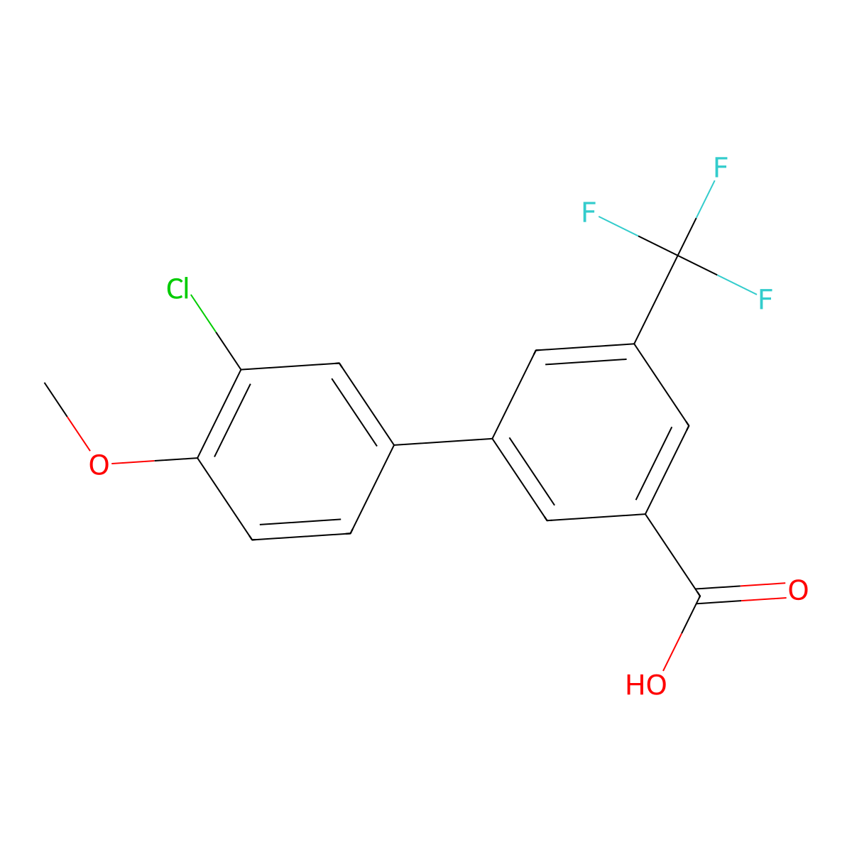 3-(3-Chloro-4-methoxyphenyl)-5-trifluoromethylbenzoic acid molecular structure, CAS 1261992-81-7