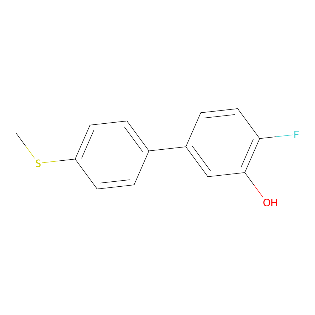 2-Fluoro-5-(4-methylthiophenyl)phenol molecular structure, CAS 1261992-89-5