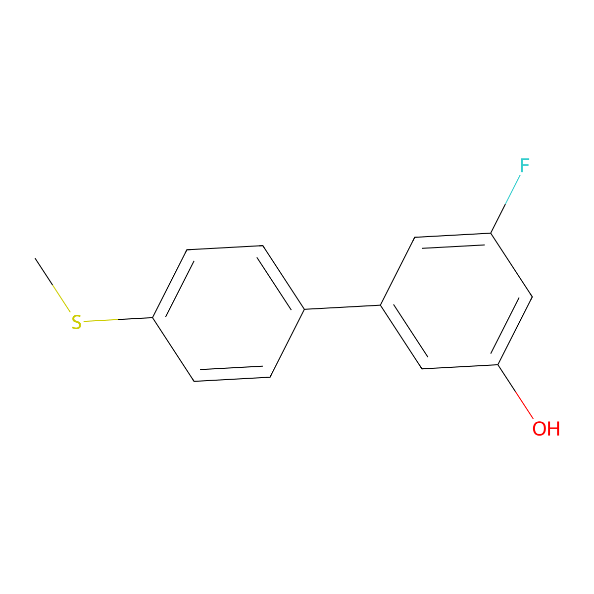 3-Fluoro-5-(4-methylthiophenyl)phenol molecular structure, CAS 1261992-92-0