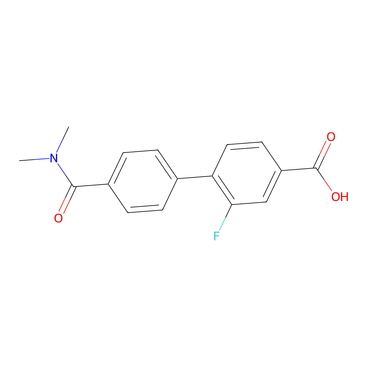 4-[4-(N,N-Dimethylaminocarbonyl)phenyl]-3-fluorobenzoic acid molecular structure, CAS 1261992-94-2