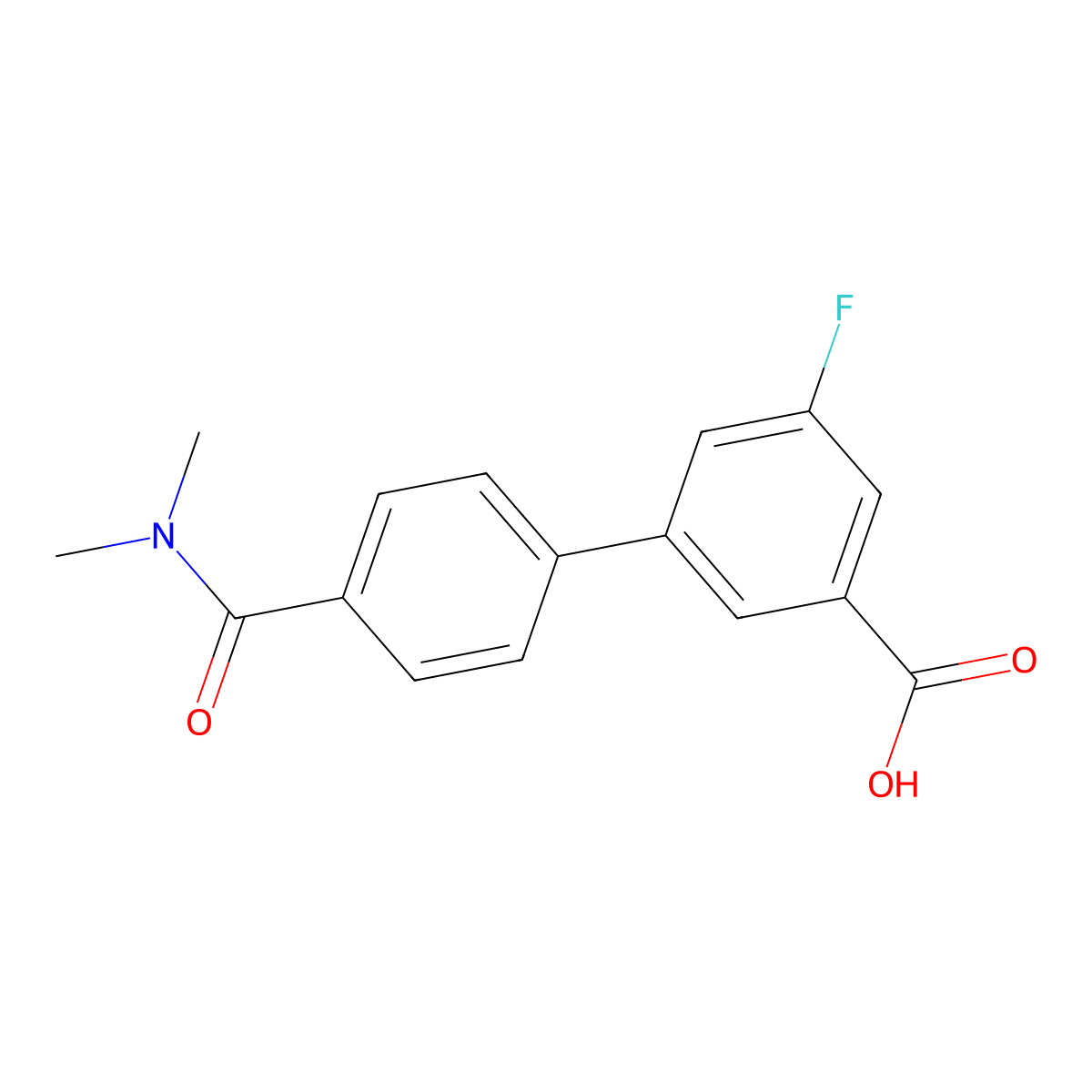 3-[4-(N,N-Dimethylaminocarbonyl)phenyl]-5-fluorobenzoic acid molecular structure, CAS 1261992-96-4