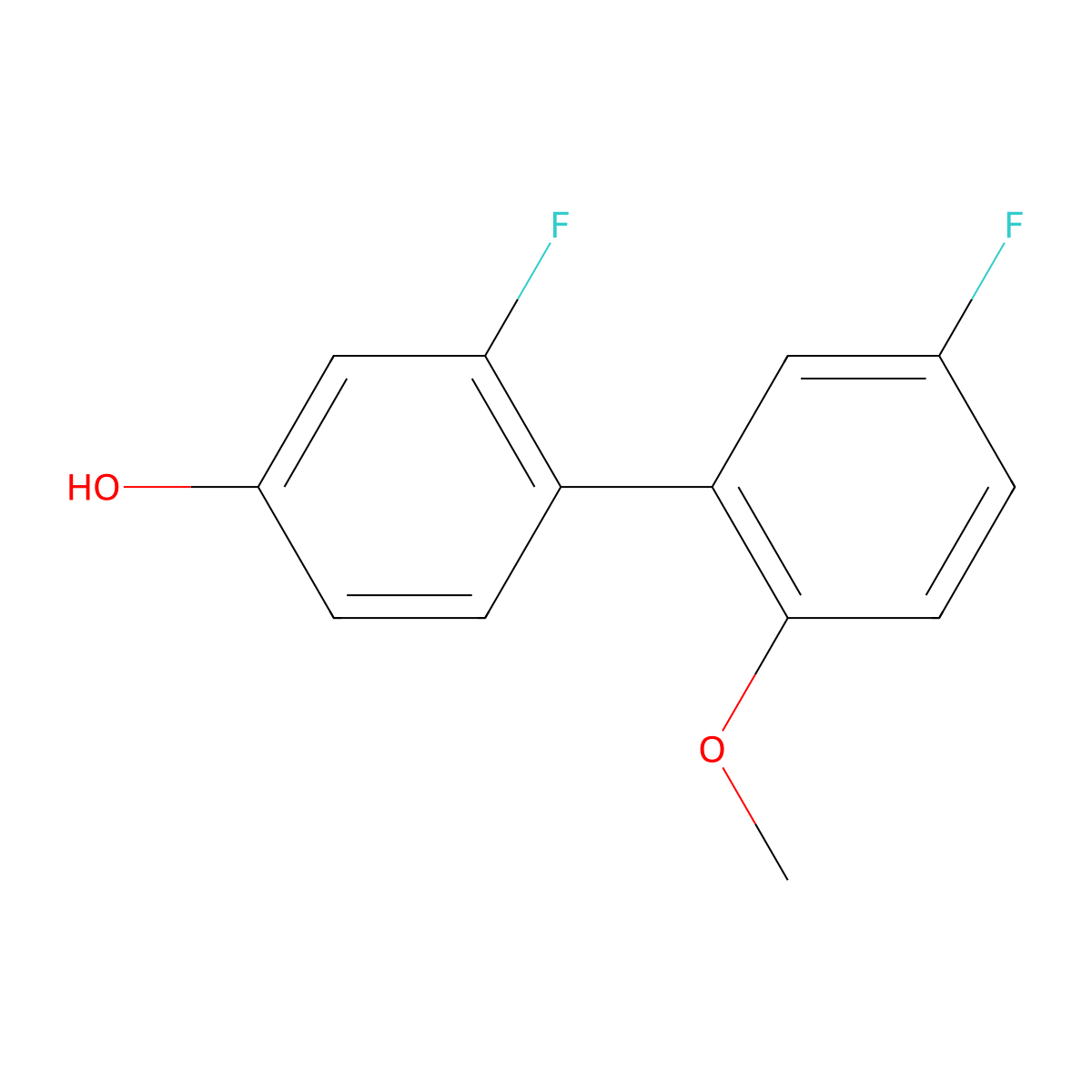 3-Fluoro-4-(5-fluoro-2-methoxyphenyl)phenol molecular structure, CAS 1261993-04-7