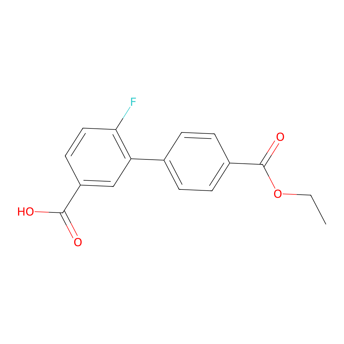 3-(4-Ethoxycarbonylphenyl)-4-fluorobenzoic acid molecular structure, CAS 1261993-14-9