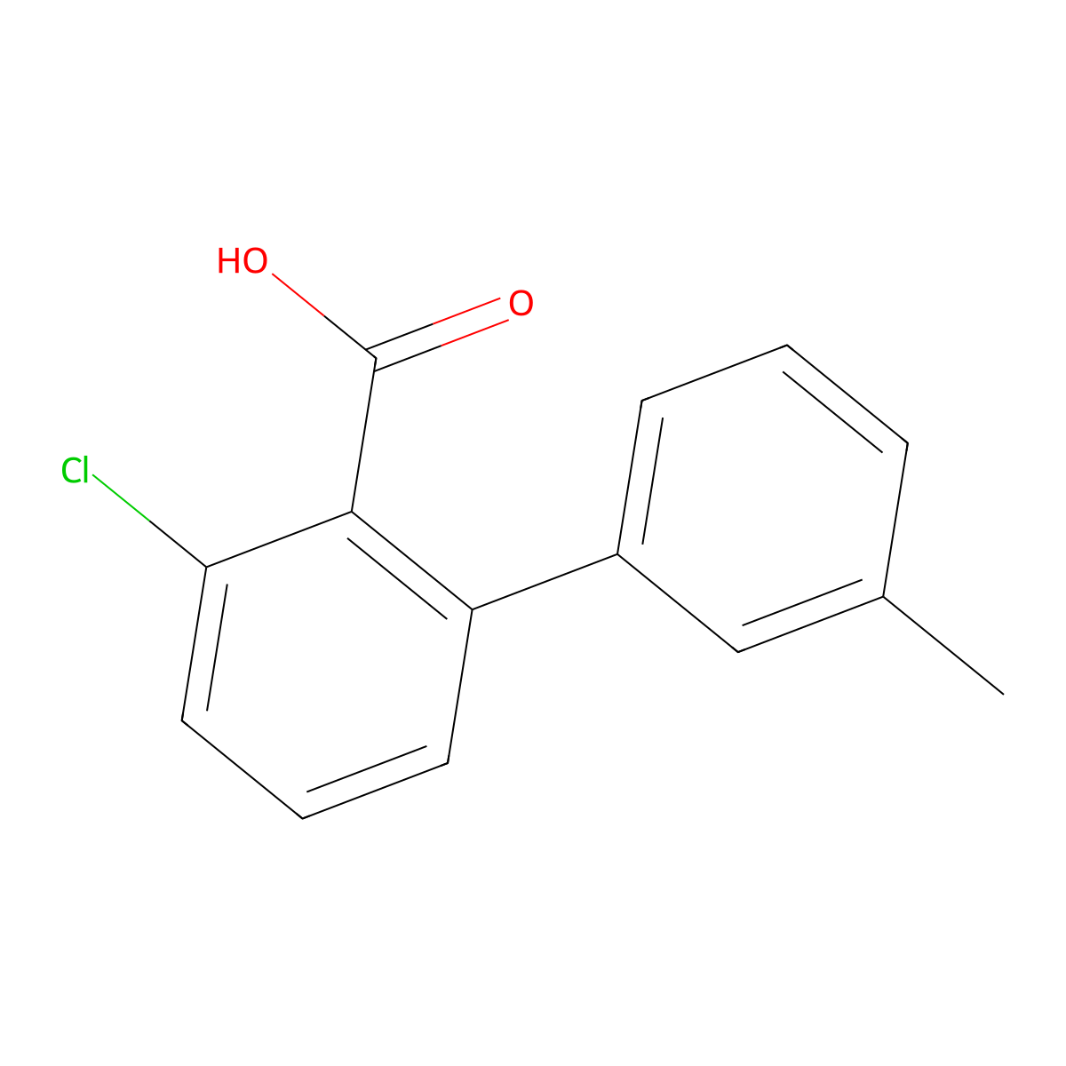 6-Chloro-2-(3-methylphenyl)benzoic acid molecular structure, CAS 1261993-16-1