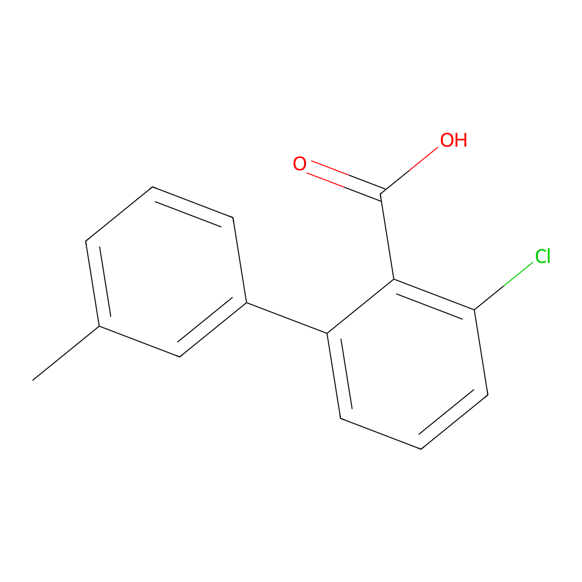 6-Chloro-2-(3-methylphenyl)benzoic acid molecular structure, CAS 1261993-16-1