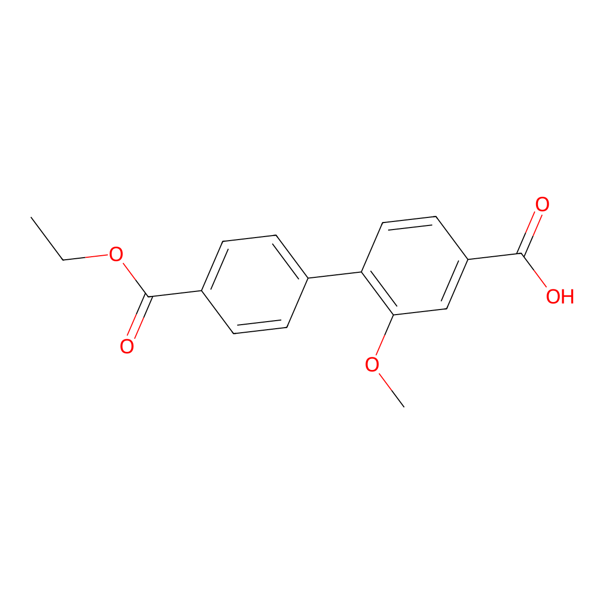 4-(4-Ethoxycarbonylphenyl)-3-methoxybenzoic acid molecular structure, CAS 1261993-18-3