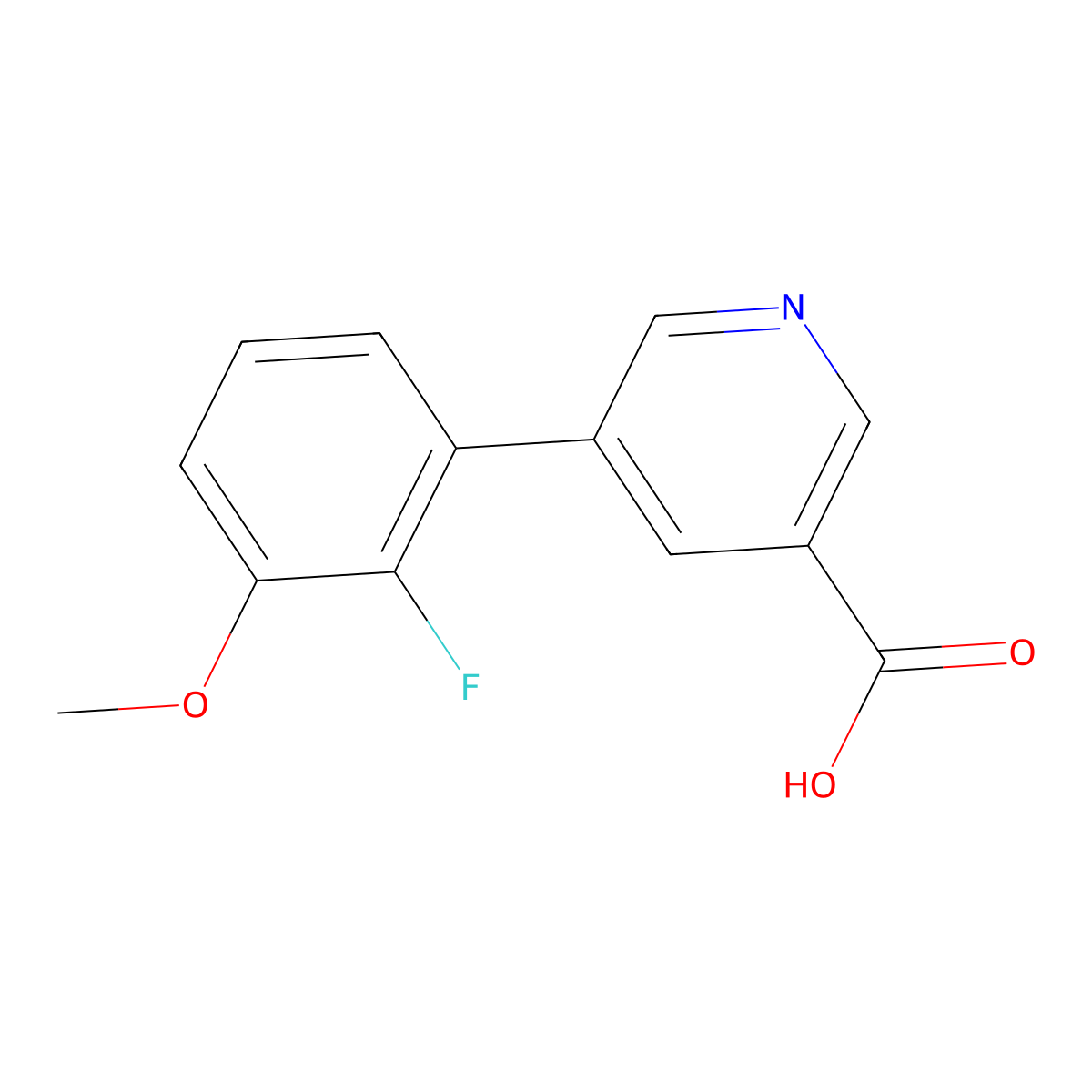 5-(2-Fluoro-3-methoxyphenyl)nicotinic acid molecular structure, CAS 1261993-29-6