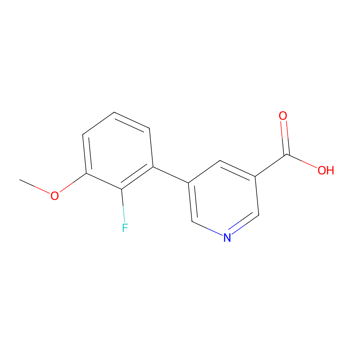 5-(2-Fluoro-3-methoxyphenyl)nicotinic acid molecular structure, CAS 1261993-29-6