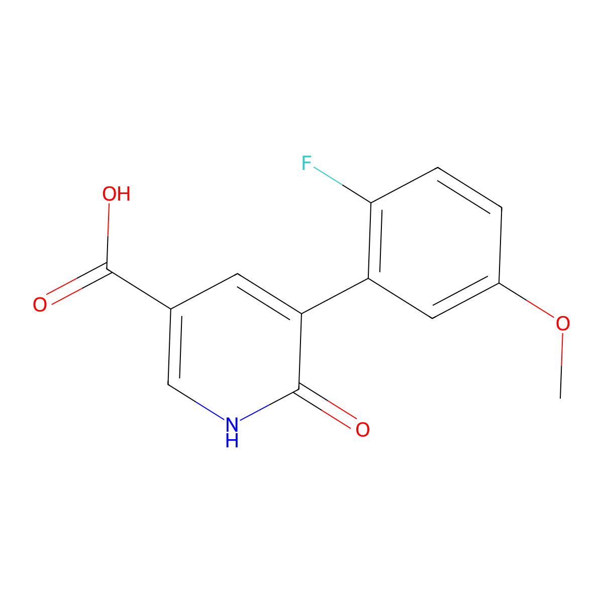 5-(2-Fluoro-5-methoxyphenyl)-6-hydroxynicotinic acid molecular structure, CAS 1261993-41-2