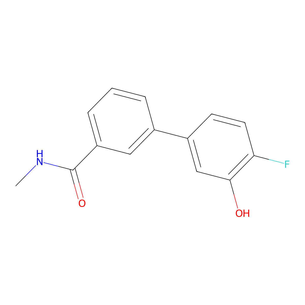 2-Fluoro-5-[3-(N-methylaminocarbonyl)phenyl]phenol molecular structure, CAS 1261993-42-3