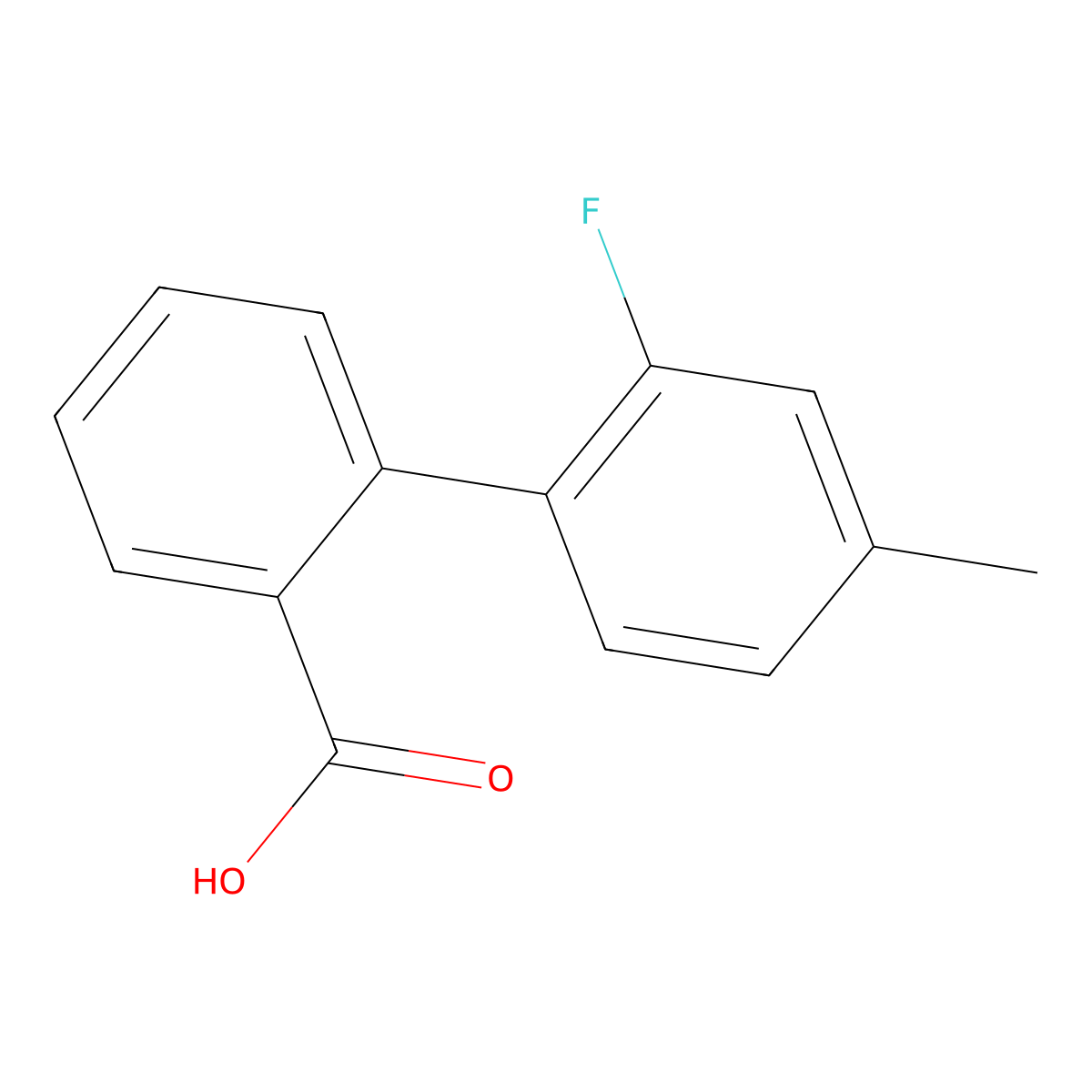 2-(2-Fluoro-4-methylphenyl)benzoic acid molecular structure, CAS 1261993-43-4