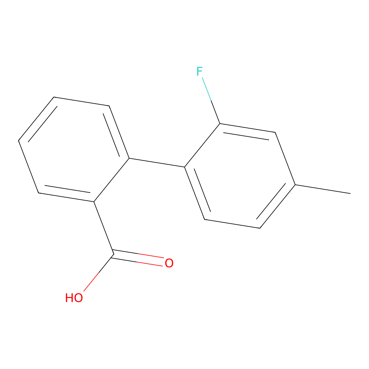 2-(2-Fluoro-4-methylphenyl)benzoic acid molecular structure, CAS 1261993-43-4