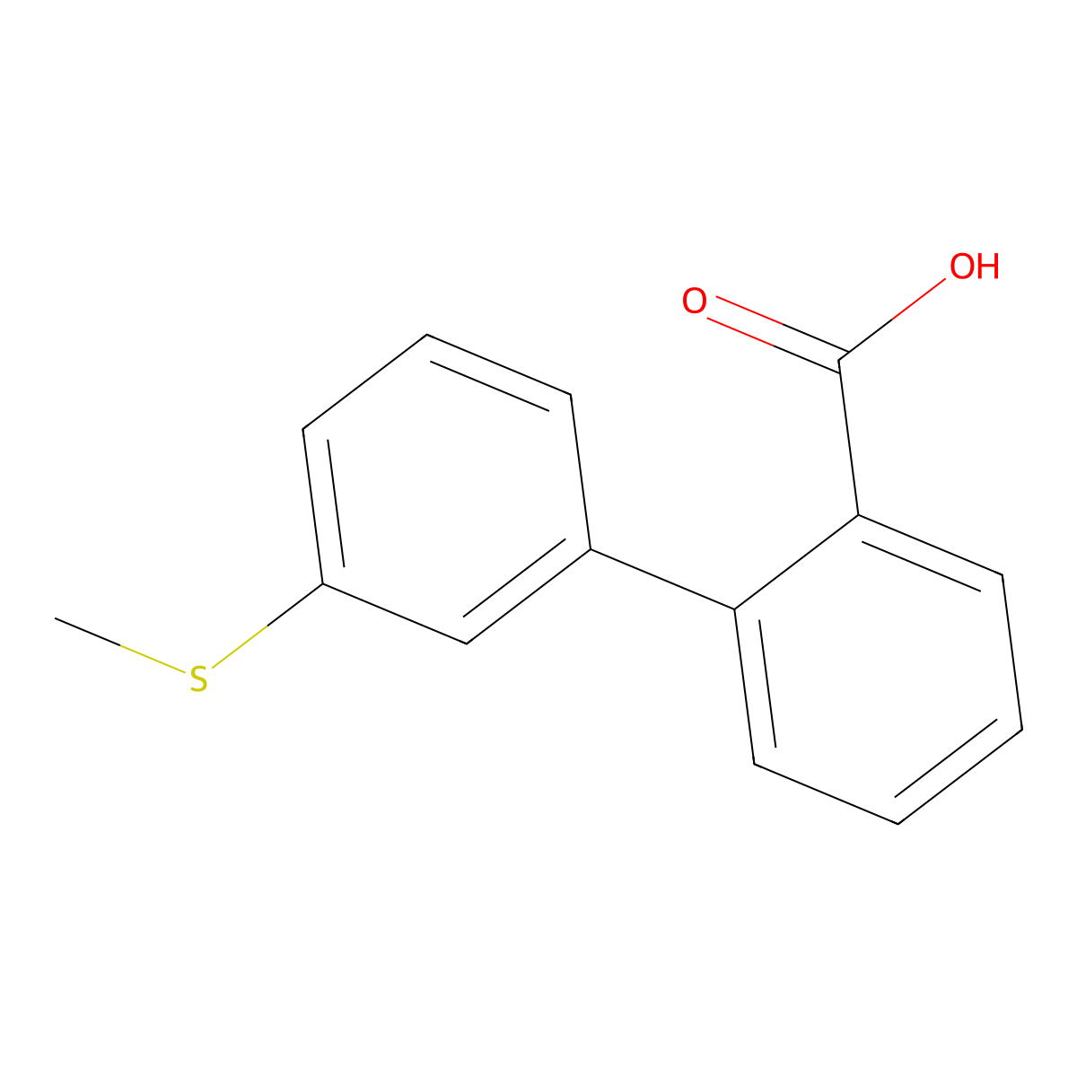 2-(3-Methylthiophenyl)benzoic acid molecular structure, CAS 1261993-47-8