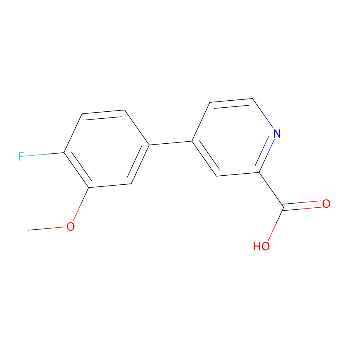 4-(4-Fluoro-3-methoxyphenyl)picolinic acid molecular structure, CAS 1261993-49-0