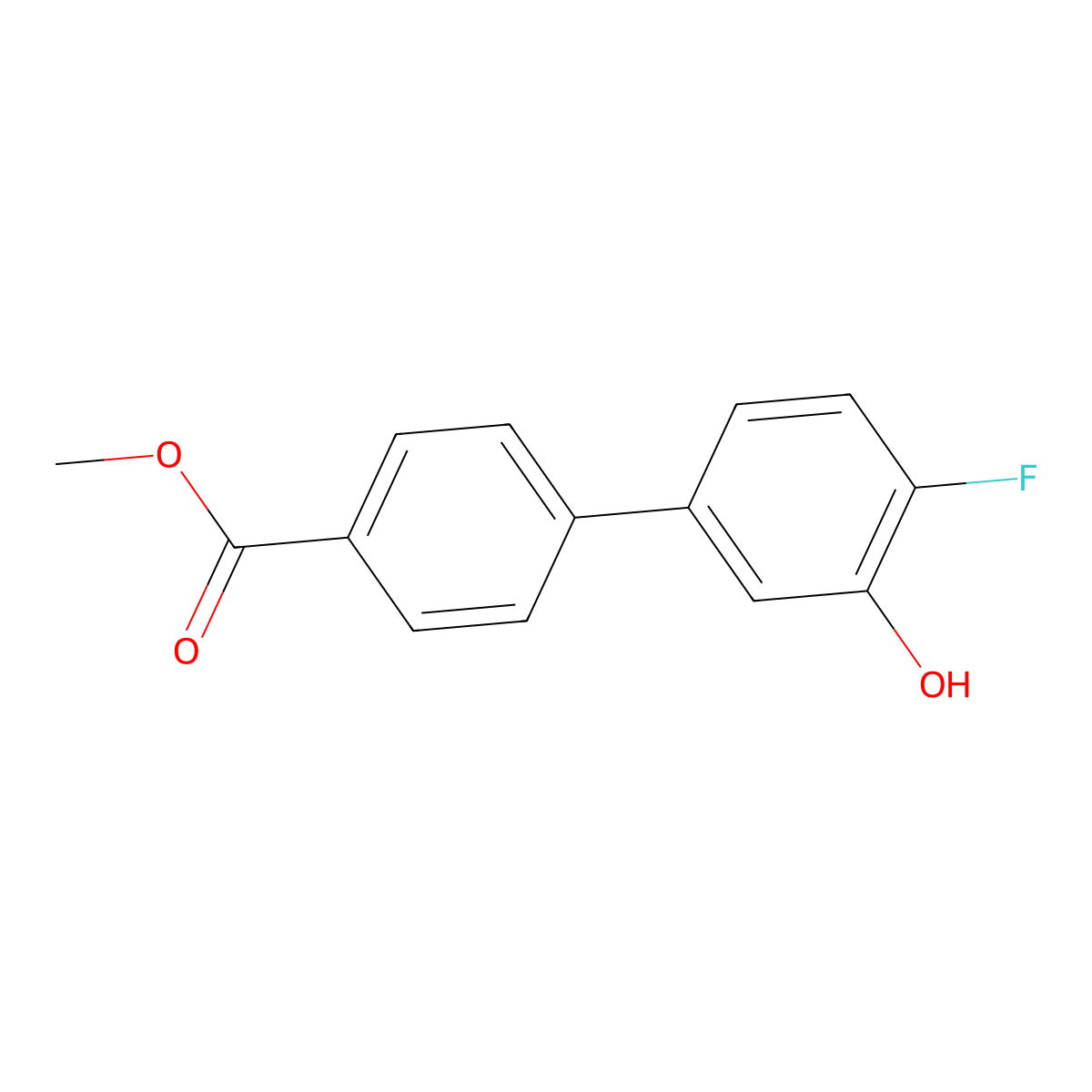 2-Fluoro-5-(4-methoxycarbonylphenyl)phenol molecular structure, CAS 1261993-51-4