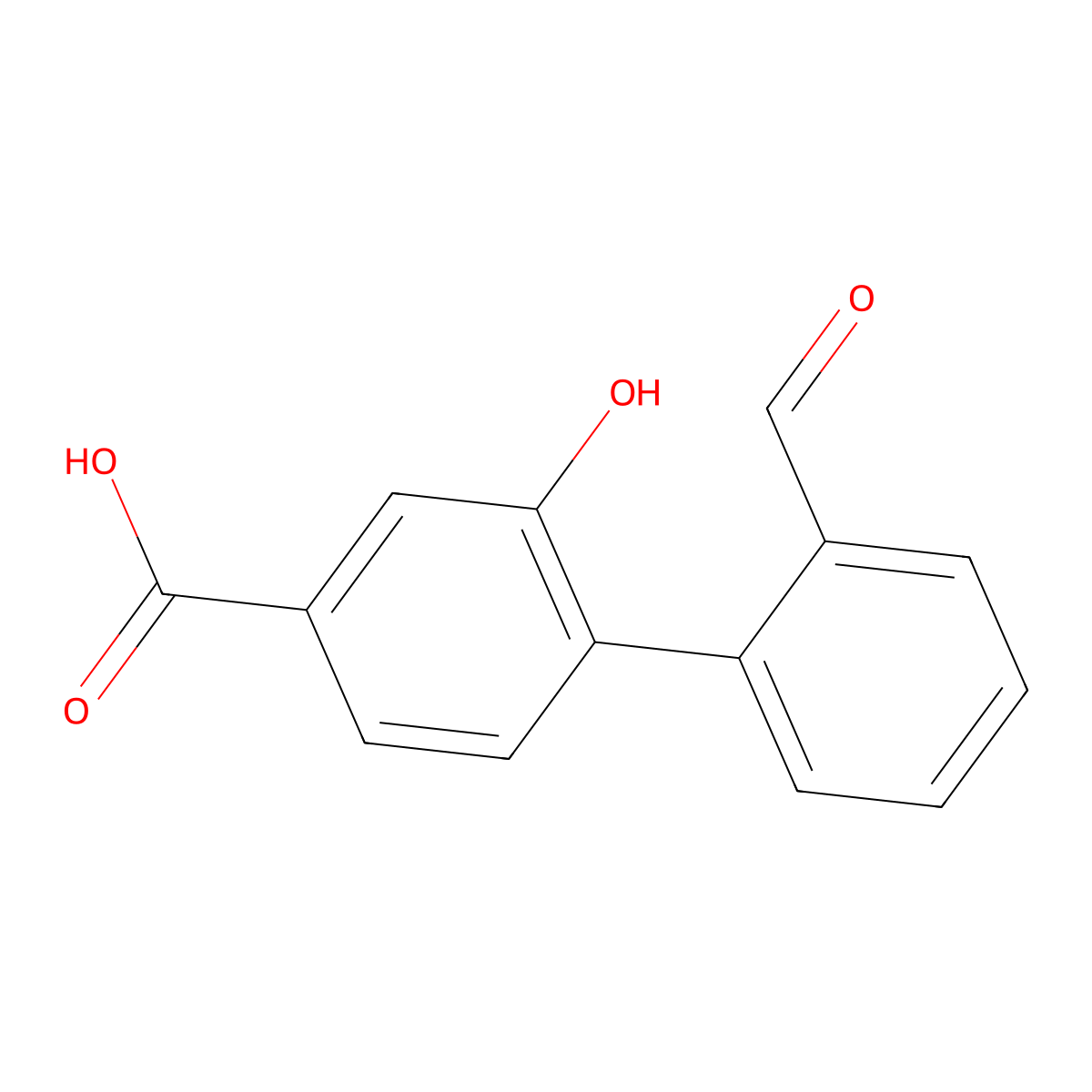 4-(2-Formylphenyl)-3-hydroxybenzoic acid molecular structure, CAS 1261993-52-5