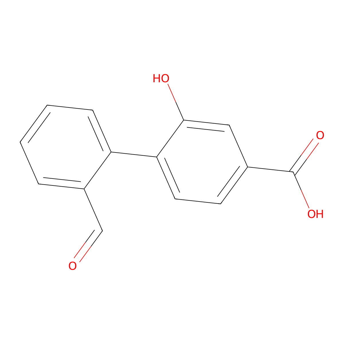 4-(2-Formylphenyl)-3-hydroxybenzoic acid molecular structure, CAS 1261993-52-5