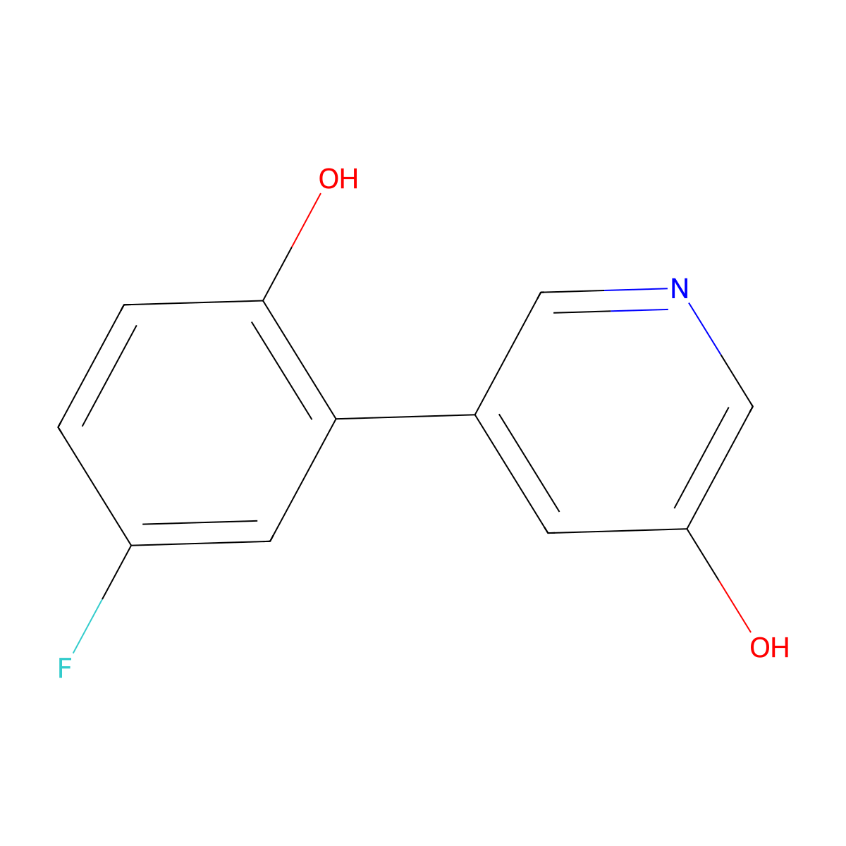 5-(5-Fluoro-2-hydroxyphenyl)pyridin-3-ol molecular structure, CAS 1261993-62-7