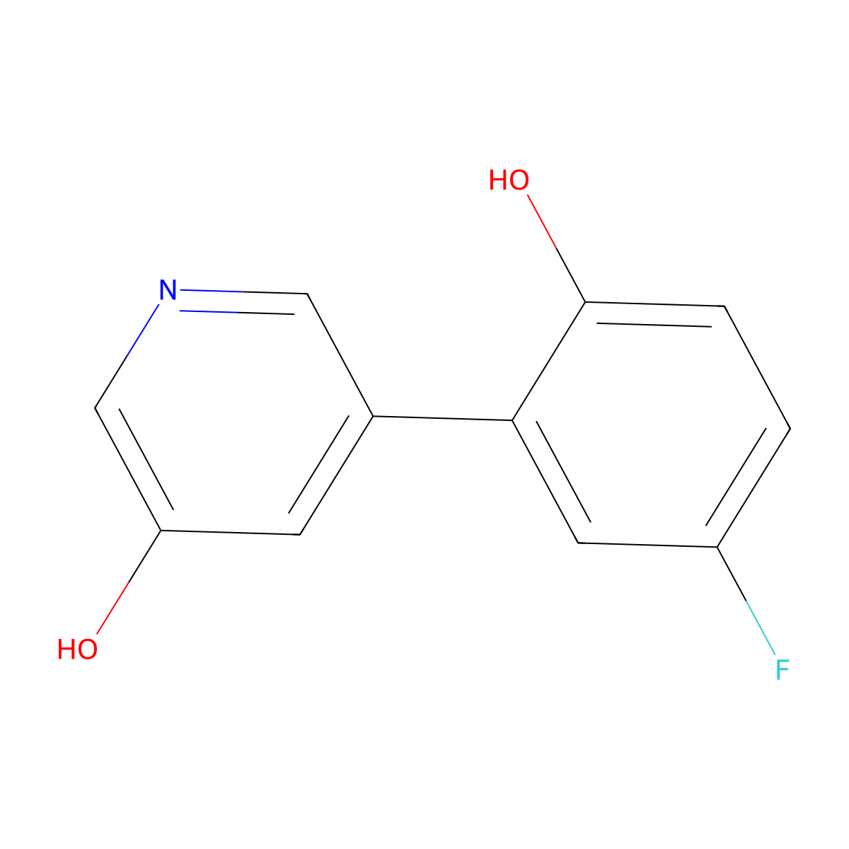 5-(5-Fluoro-2-hydroxyphenyl)pyridin-3-ol molecular structure, CAS 1261993-62-7