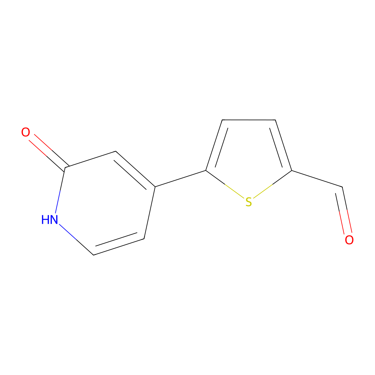 4-(5-Formylthiophen-2-YL)-2-hydroxypyridine molecular structure, CAS 1261993-66-1