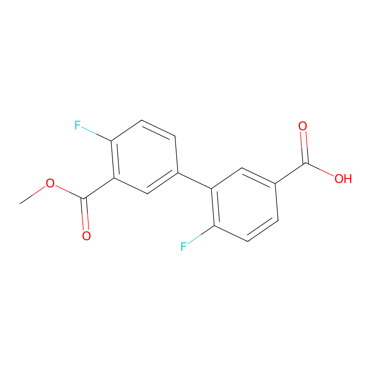 4-Fluoro-3-(4-fluoro-3-methoxycarbonylphenyl)benzoic acid molecular structure, CAS 1261993-67-2