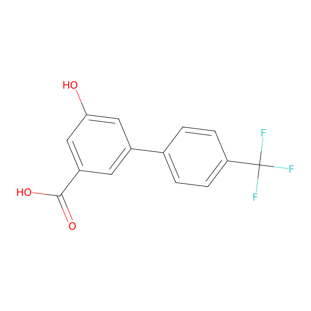 5-Hydroxy-3-(4-trifluoromethylphenyl)benzoic acid molecular structure, CAS 1261993-70-7
