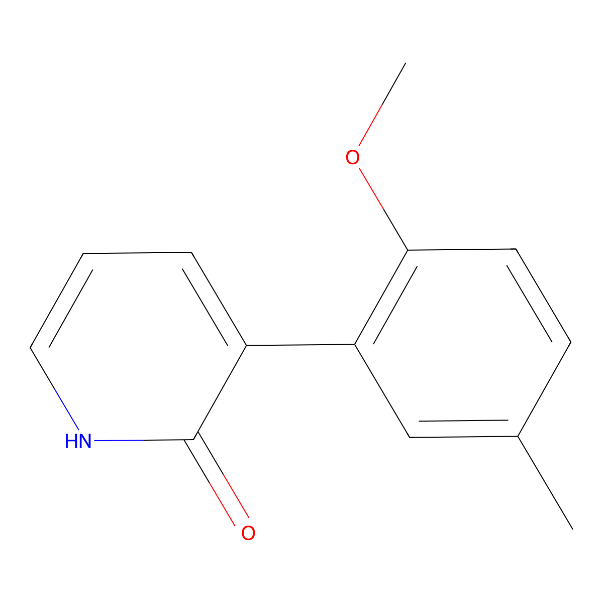 3-(2-Methoxy-5-methylphenyl)pyridin-2(1H)-one molecular structure, CAS 1261993-77-4