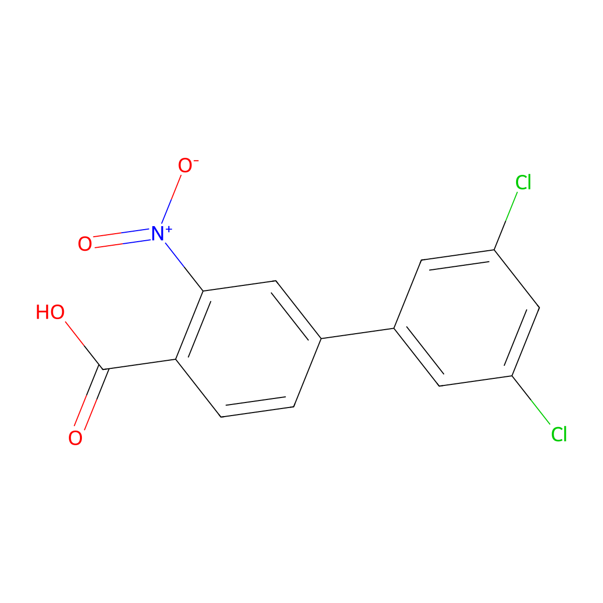 4-(3,5-Dichlorophenyl)-2-nitrobenzoic acid molecular structure, CAS 1261993-84-3