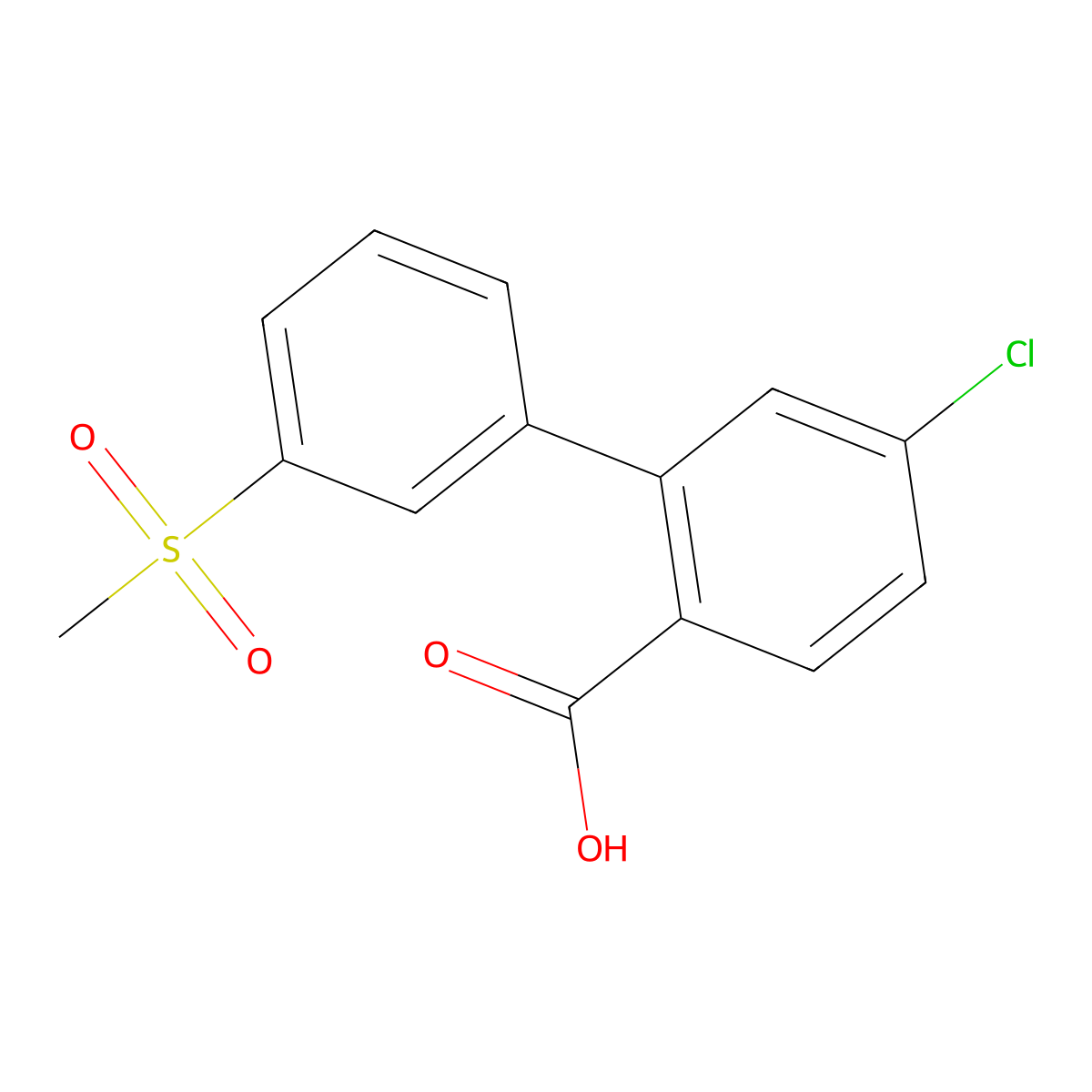 4-Chloro-2-(3-methylsulfonylphenyl)benzoic acid molecular structure, CAS 1261993-89-8