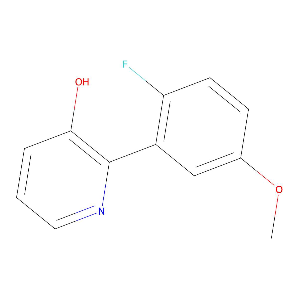 2-(2-Fluoro-5-methoxyphenyl)pyridin-3-ol molecular structure, CAS 1261993-90-1