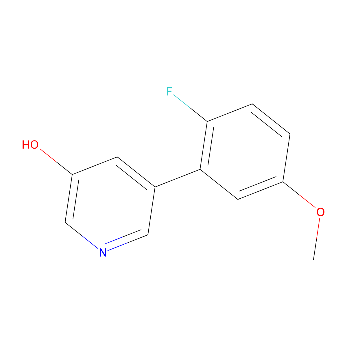 5-(2-Fluoro-5-methoxyphenyl)pyridin-3-ol molecular structure, CAS 1261993-95-6