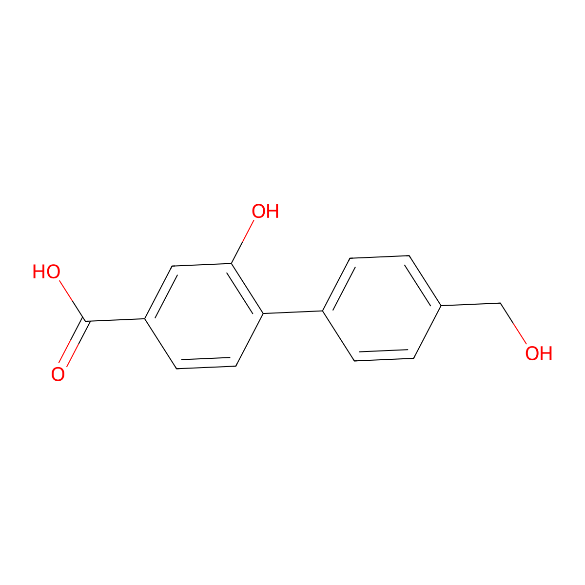 3-Hydroxy-4-(4-hydroxymethylphenyl)benzoic acid molecular structure, CAS 1261993-97-8