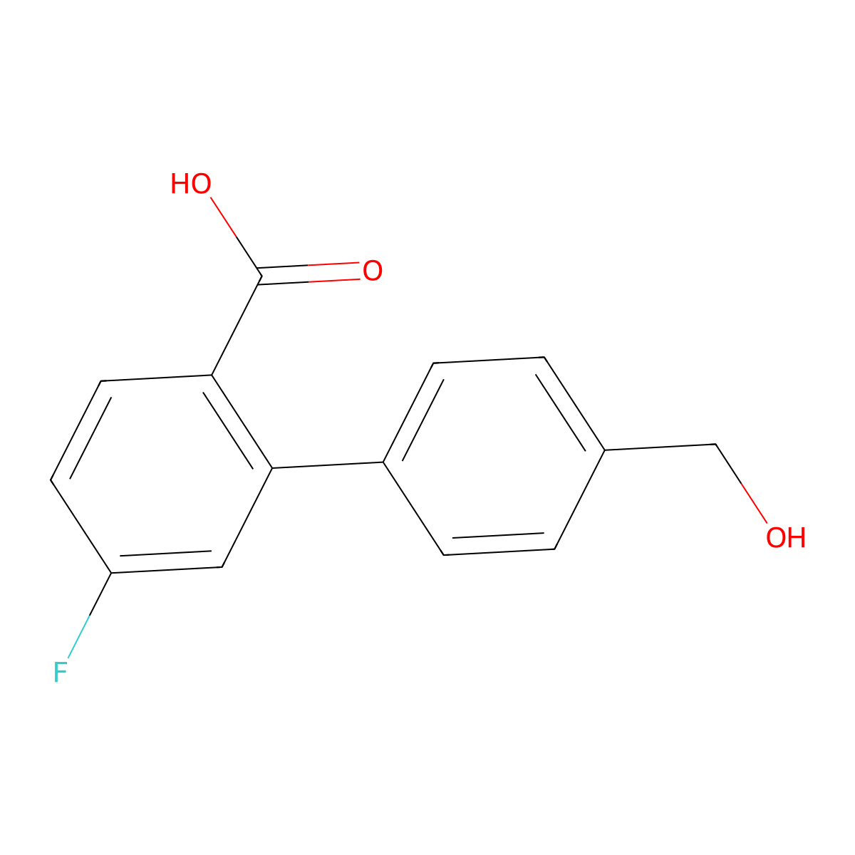 4-Fluoro-2-(4-hydroxymethylphenyl)benzoic acid molecular structure, CAS 1261994-06-2