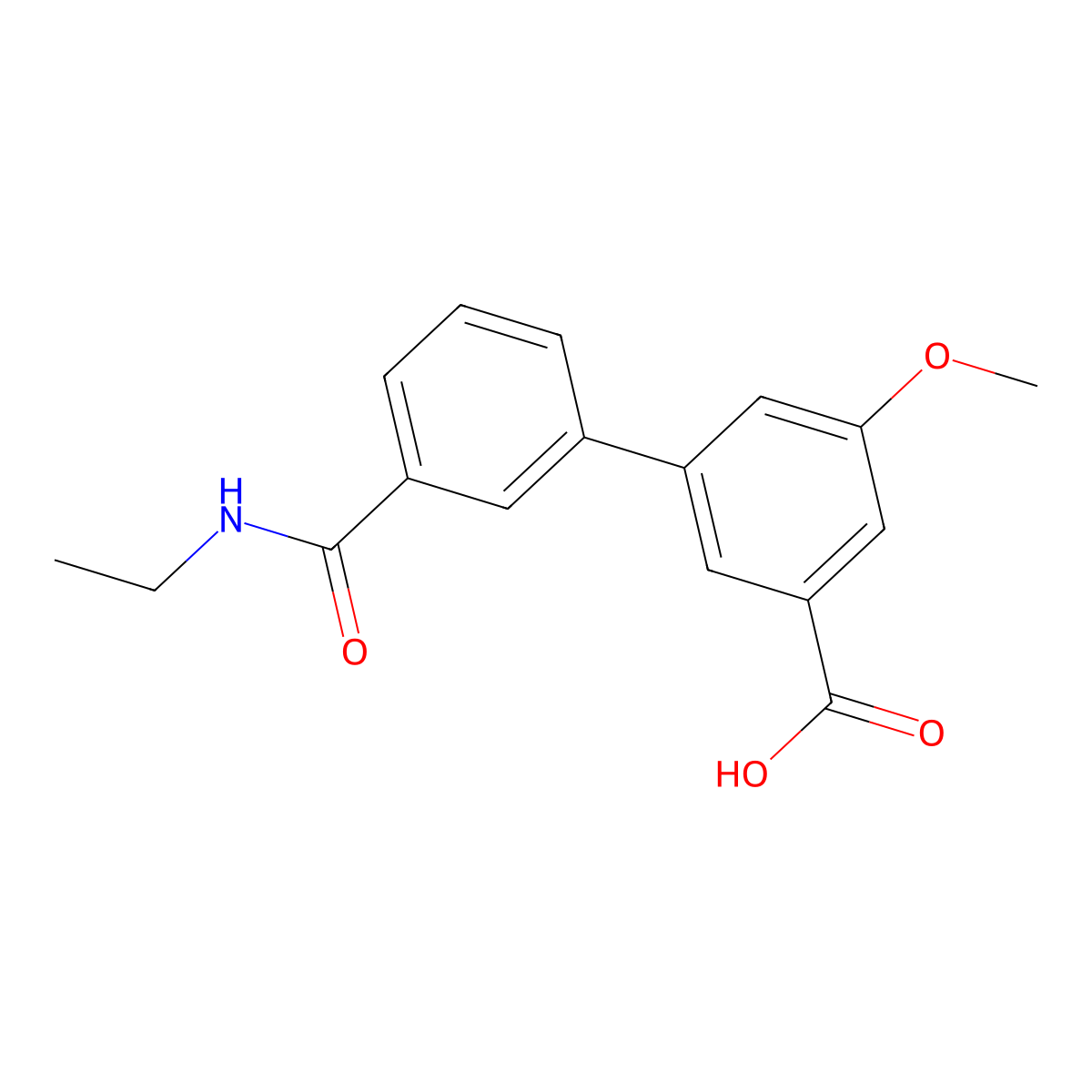 3-[3-(N-Ethylaminocarbonyl)phenyl]-5-methoxybenzoic acid molecular structure, CAS 1261994-07-3