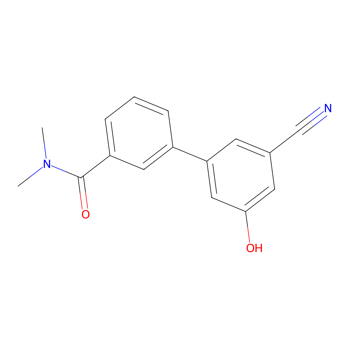 3-Cyano-5-[3-(N,N-dimethylaminocarbonyl)phenyl]phenol molecular structure, CAS 1261994-08-4