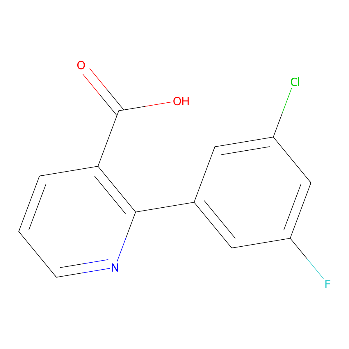 2-(3-Chloro-5-fluorophenyl)pyridine-3-carboxylic acid molecular structure, CAS 1261994-10-8