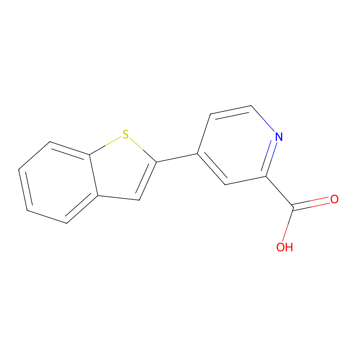 4-[Benzo(b)thiophen-2-yl]picolinic acid molecular structure, CAS 1261994-13-1