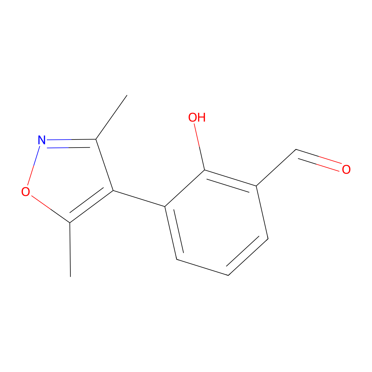 3-(3,5-Dimethyl-1,2-oxazol-4-yl)-2-hydroxybenzaldehyde molecular structure, CAS 1261994-17-5