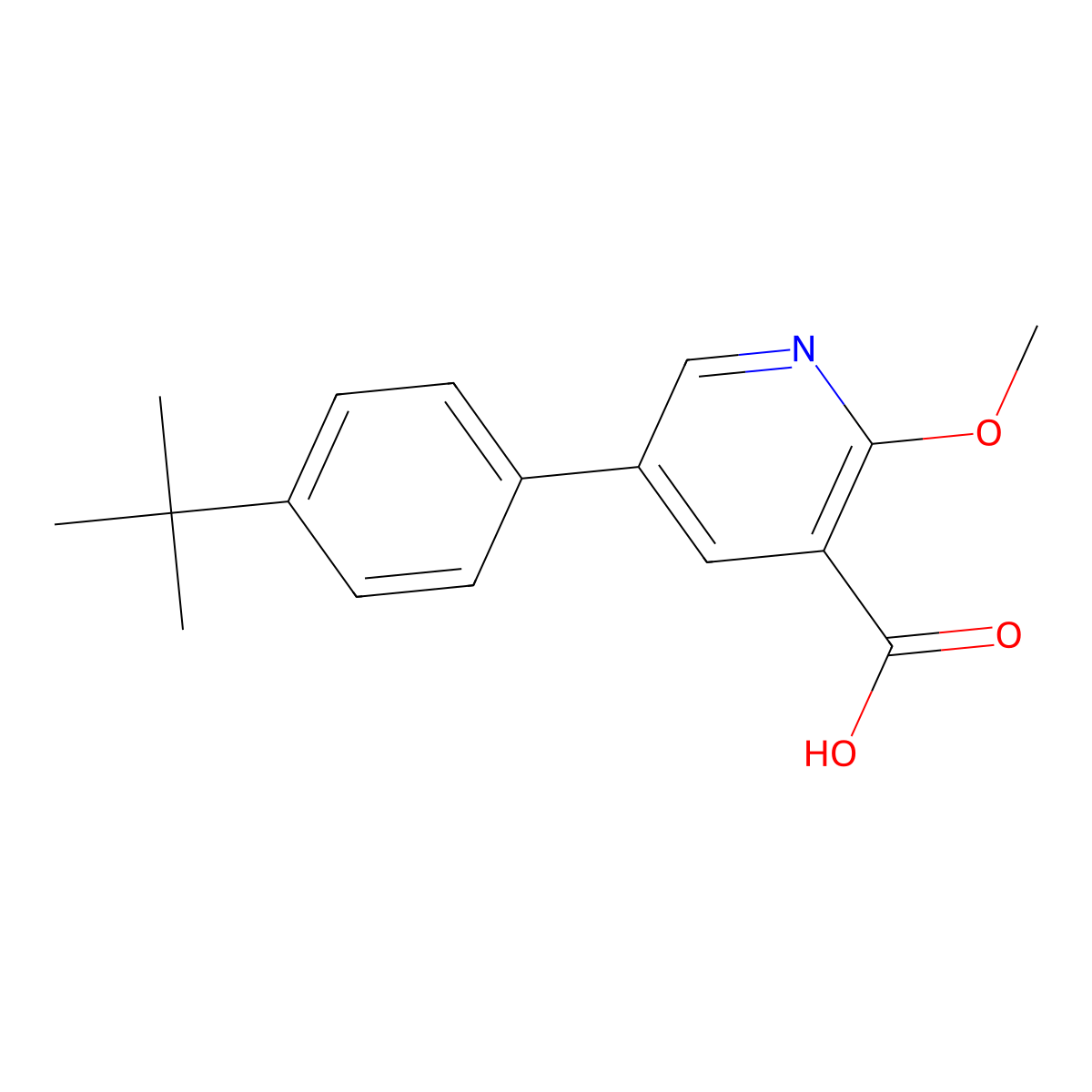 2-Methoxy-5-(4-T-butylphenyl)nicotinic acid molecular structure, CAS 1261994-19-7