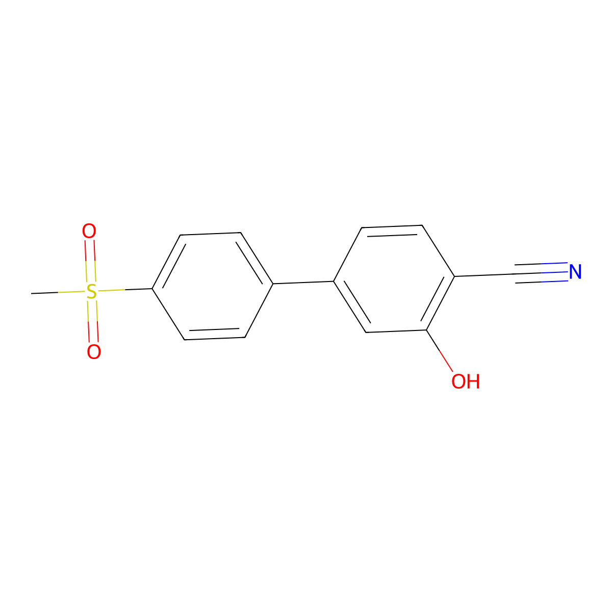 2-Cyano-5-(4-methylsulfonylphenyl)phenol molecular structure, CAS 1261994-20-0