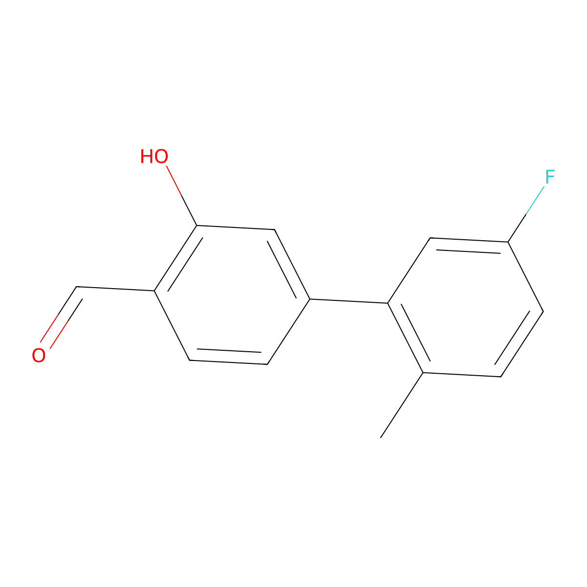 5-(5-Fluoro-2-methylphenyl)-2-formylphenol molecular structure, CAS 1261994-37-9