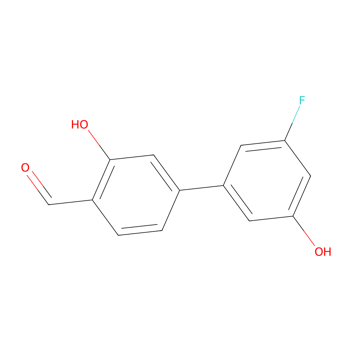 5-(3-Fluoro-5-hydroxyphenyl)-2-formylphenol molecular structure, CAS 1261994-60-8
